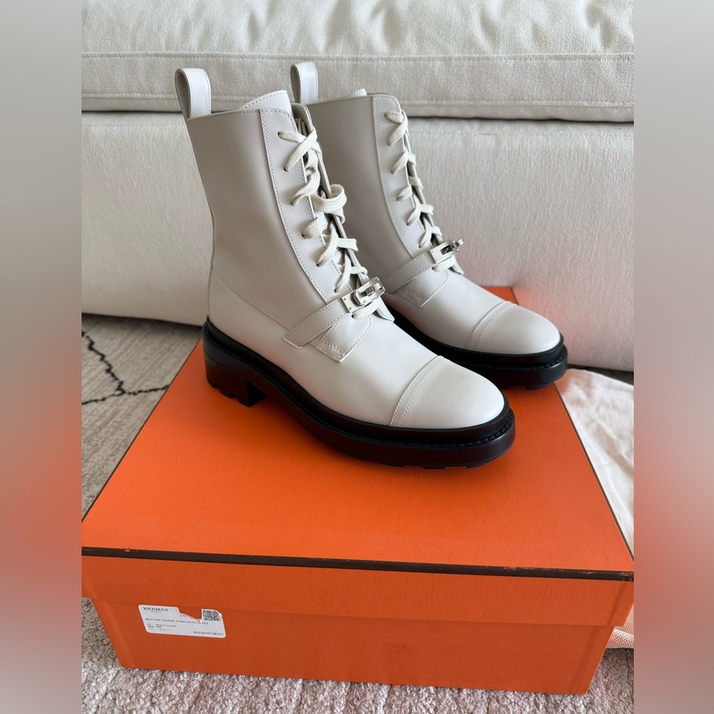 BNIB HERMES FUNK BOOTS 371/2 VEAU GLACE